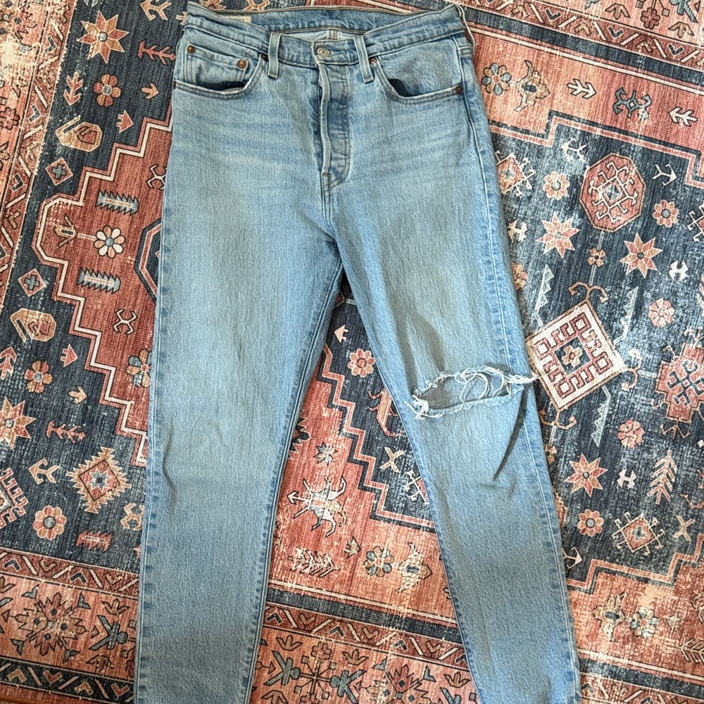 Levi's Light Blue Ripped Skinny Jeans